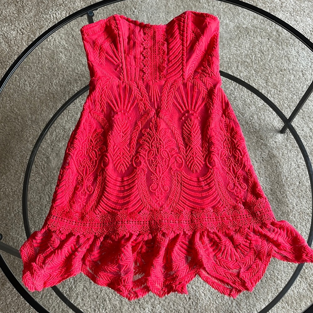 Red Embroidered Dress S